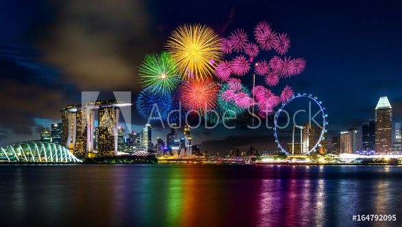 Picture of Firework display in Singapore